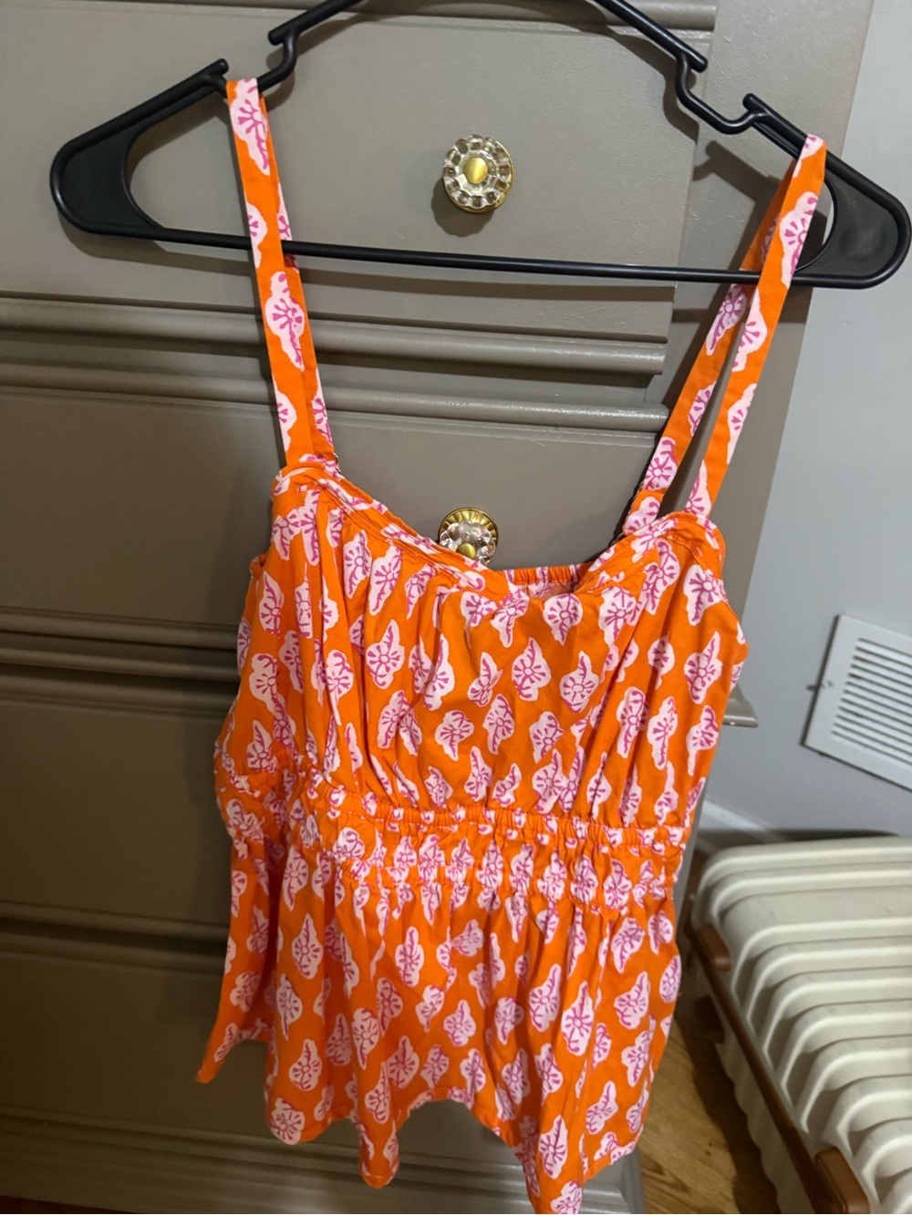 J. Crew Orange & Pink Printed Sundress Top